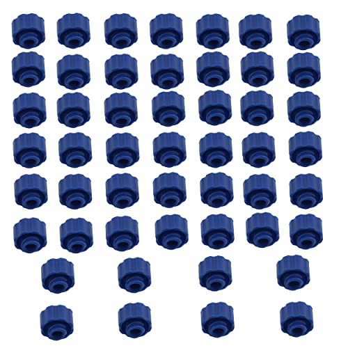 Ruiwaer 50個 握りやすい注射器先端キャップ 注射器先端キャップ ニードルなし ルアーロックキャップ 給餌チューブ ラボ用品 ブルー